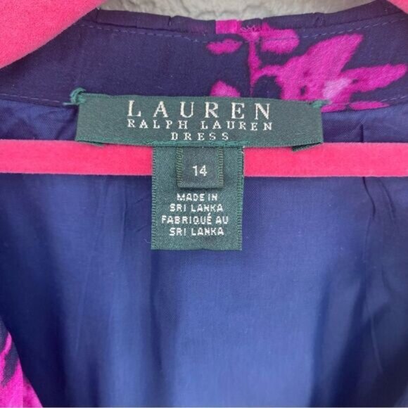 Ralph Lauren Sz 14  Floral Chiffon Ruffled Wrap Dress - Picture 5 of 11